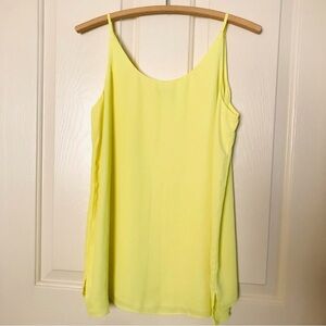 R Essentials Sleeveless Sheer Lined Blouse Yellow Size Small